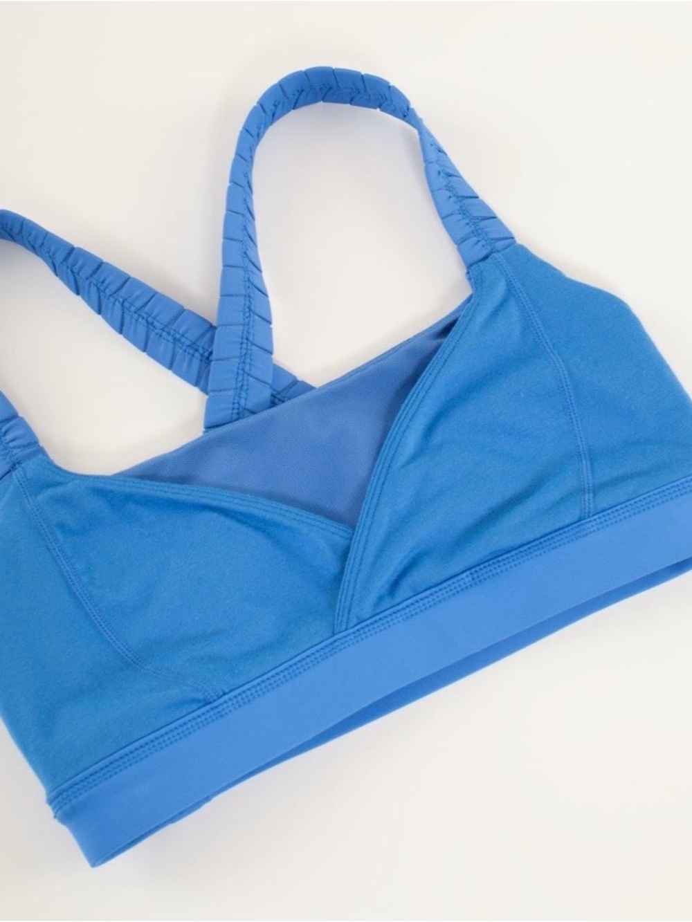 lululemon athletica Light Blue Square-Neck Sports Bra with Braided Straps - Picture 2 of 3